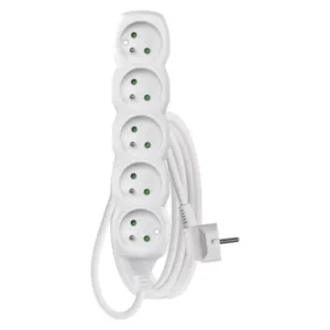 Prodlužovací kabel 3 m, 5 zásuvek, bílý
